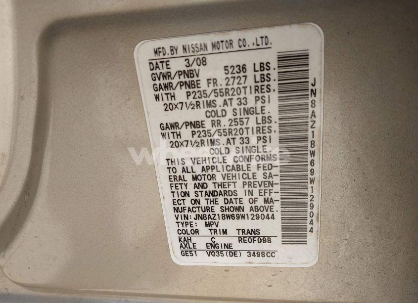 Photo 6 of 2009 Nissan Murano LE (VIN JN8AZ18W69W129044)