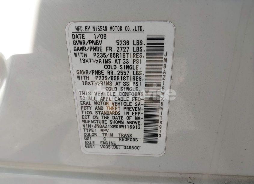 Photo 6 of 2009 Nissan Murano SL (VIN JN8AZ18WX9W116913)