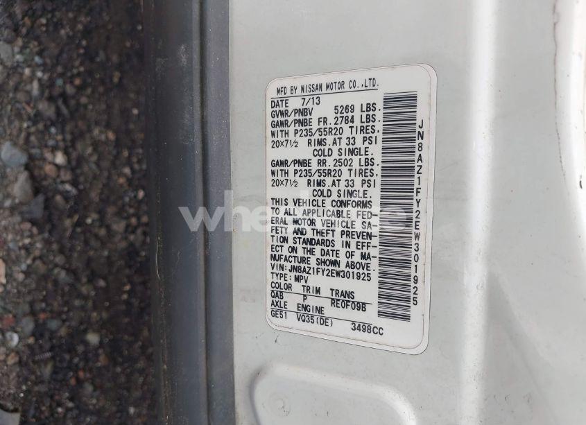 Photo 4 of 2014 Nissan Murano CROSSCABRIOLET (VIN JN8AZ1FY2EW301925)