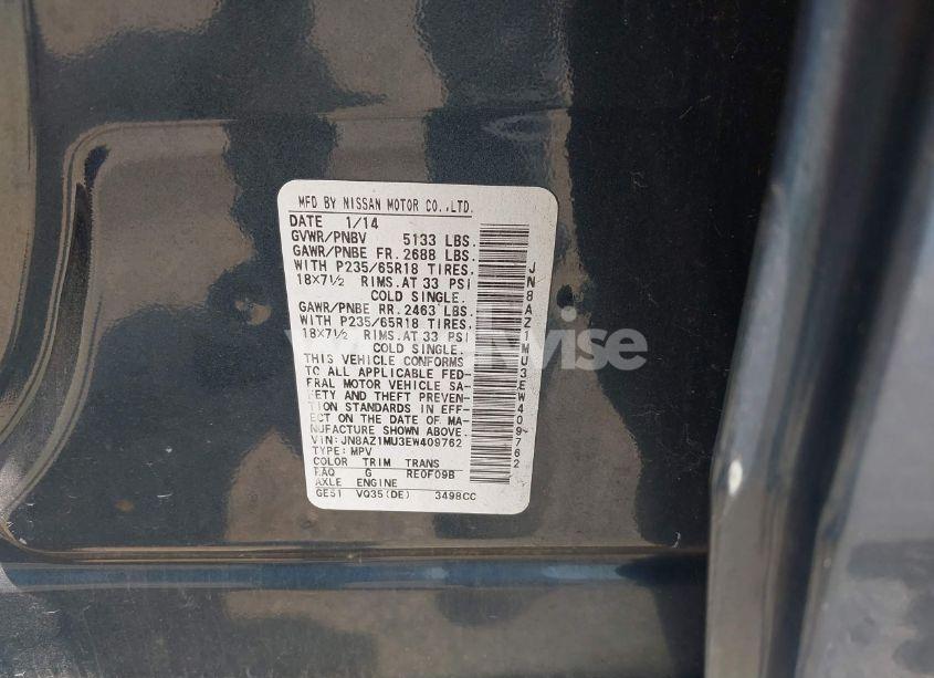 Photo 9 of 2014 Nissan Murano SV (VIN JN8AZ1MU3EW409762)