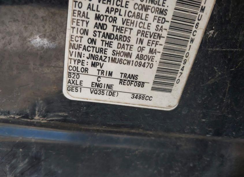 Photo 4 of 2012 Nissan Murano LE (VIN JN8AZ1MU6CW109470)