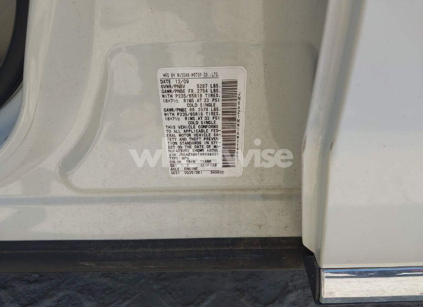 Photo 9 of 2010 Nissan Murano SL (VIN JN8AZ1MW1AW114851)