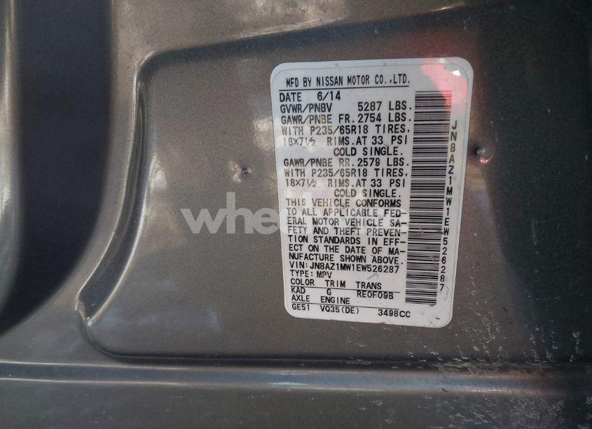 Photo 6 of 2014 Nissan Murano SL (VIN JN8AZ1MW1EW526287)