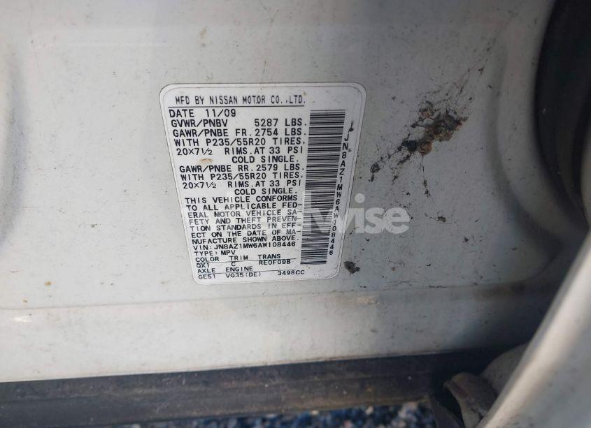 Photo 3 of 2010 Nissan Murano LE (VIN JN8AZ1MW6AW108446)