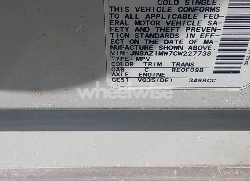 Photo 9 of 2012 Nissan Murano SL (VIN JN8AZ1MW7CW227738)