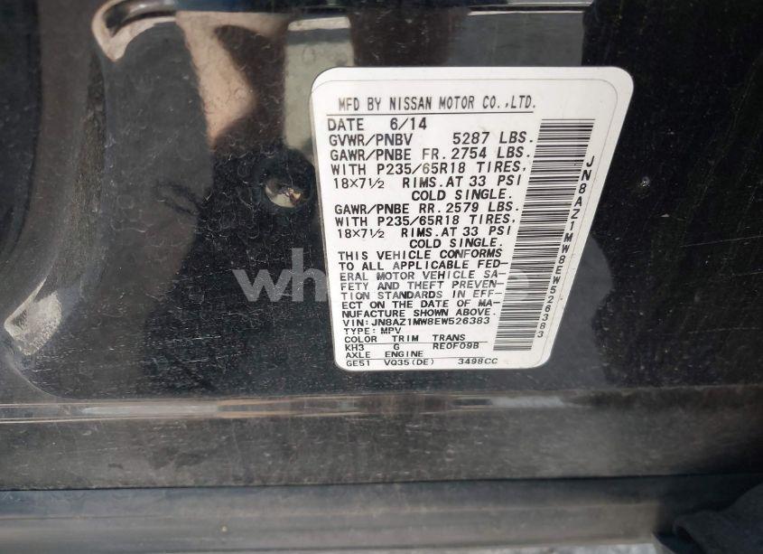 Photo 2 of 2014 Nissan Murano SL (VIN JN8AZ1MW8EW526383)