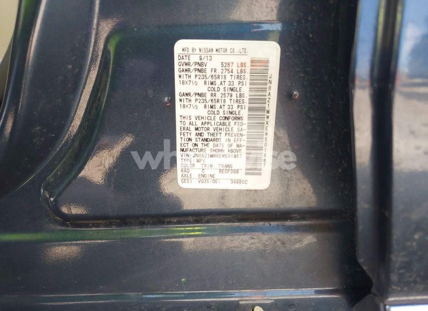 Photo 9 of 2014 Nissan Murano SL (VIN JN8AZ1MWXEW501467)