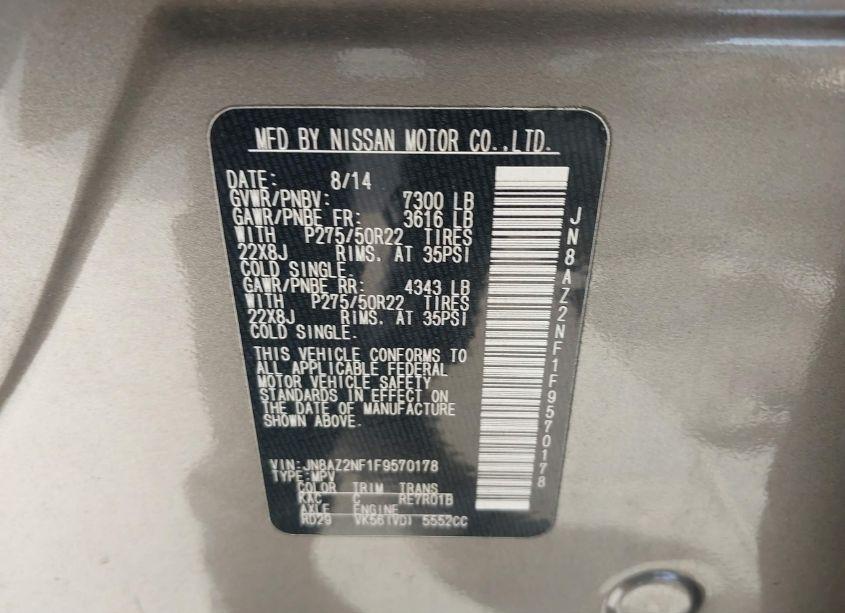 Photo 3 of 2015 Infiniti Qx80 (VIN JN8AZ2NF1F9570178)