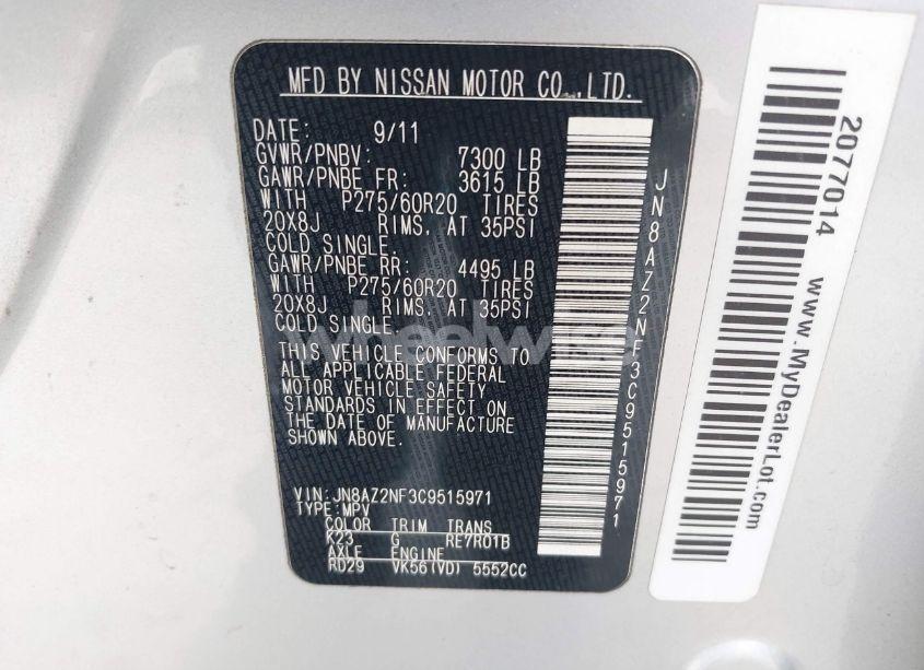 Photo 5 of 2012 Infiniti Qx56 N/A (VIN JN8AZ2NF3C9515971)