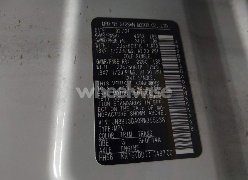 Photo 9 of 2024 Nissan Rogue SV FWD (VIN JN8BT3BA0RW355238)