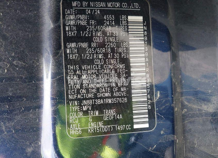 Photo 9 of 2024 Nissan Rogue SV FWD (VIN JN8BT3BA1RW357628)