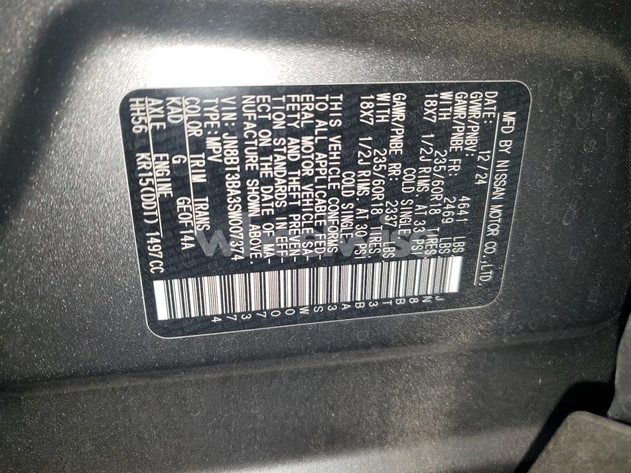 Photo 14 of 2025 NISSAN ROGUE SV (VIN JN8BT3BA3SW007374)