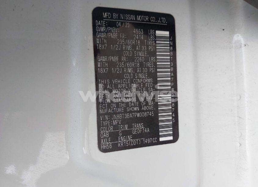 Photo 9 of 2023 Nissan Rogue SV FWD (VIN JN8BT3BA7PW008745)