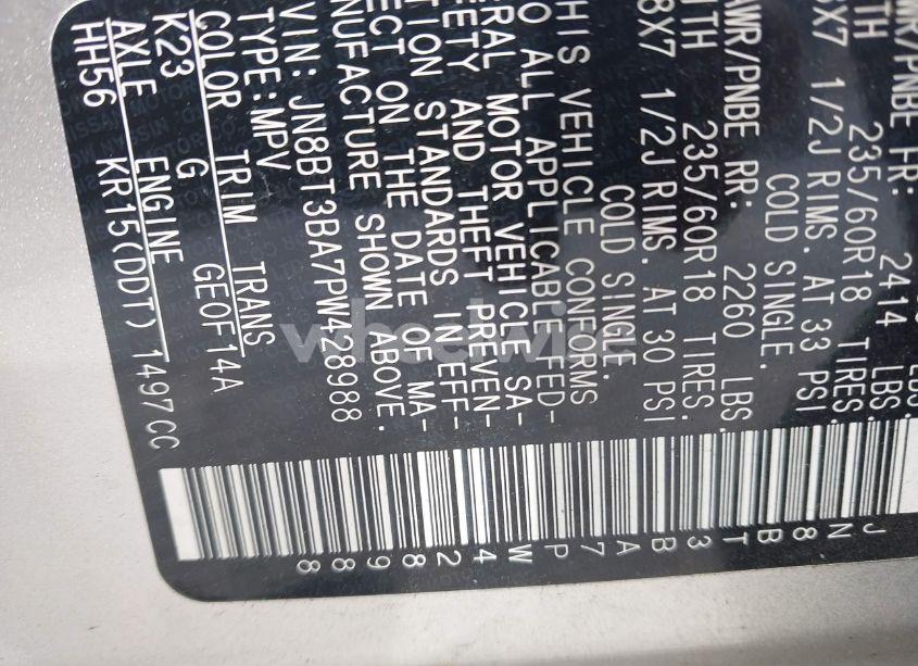 Photo 9 of 2023 Nissan Rogue SV FWD (VIN JN8BT3BA7PW428988)