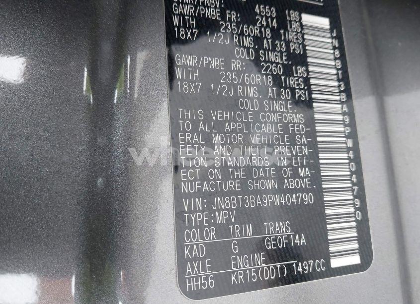 Photo 9 of 2023 Nissan Rogue SV FWD (VIN JN8BT3BA9PW404790)