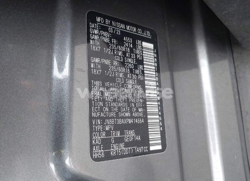 Photo 9 of 2023 Nissan Rogue SV FWD (VIN JN8BT3BAXPW414664)