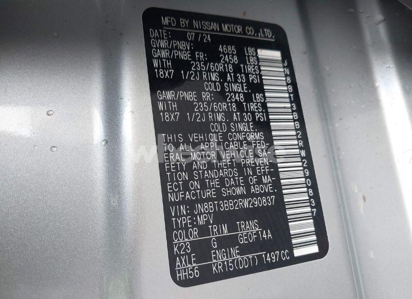 Photo 9 of 2024 Nissan Rogue SV INTELLIGENT AWD (VIN JN8BT3BB2RW290837)