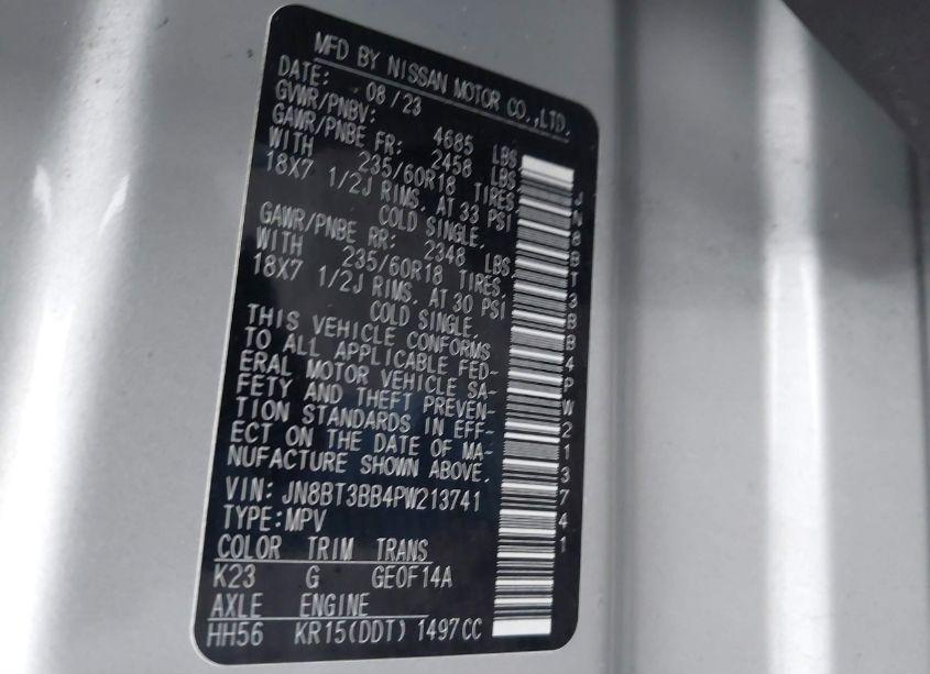 Photo 2 of 2023 Nissan Rogue SV INTELLIGENT AWD (VIN JN8BT3BB4PW213741)