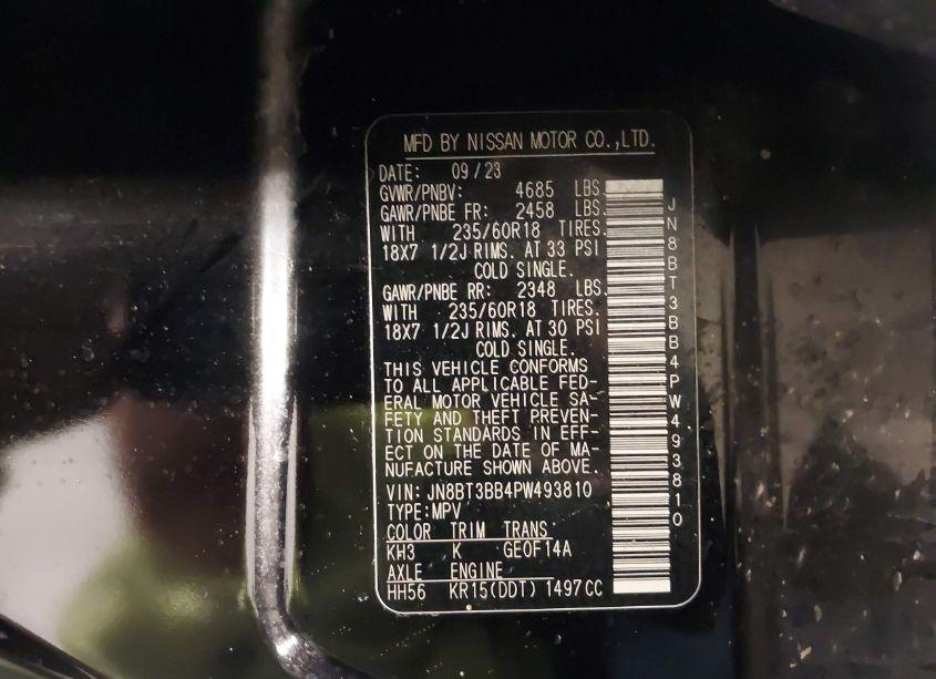 Photo 2 of 2023 Nissan Rogue SV INTELLIGENT AWD (VIN JN8BT3BB4PW493810)