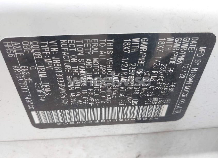 Photo 2 of 2024 Nissan Rogue SV INTELLIGENT AWD (VIN JN8BT3BB5RW424806)