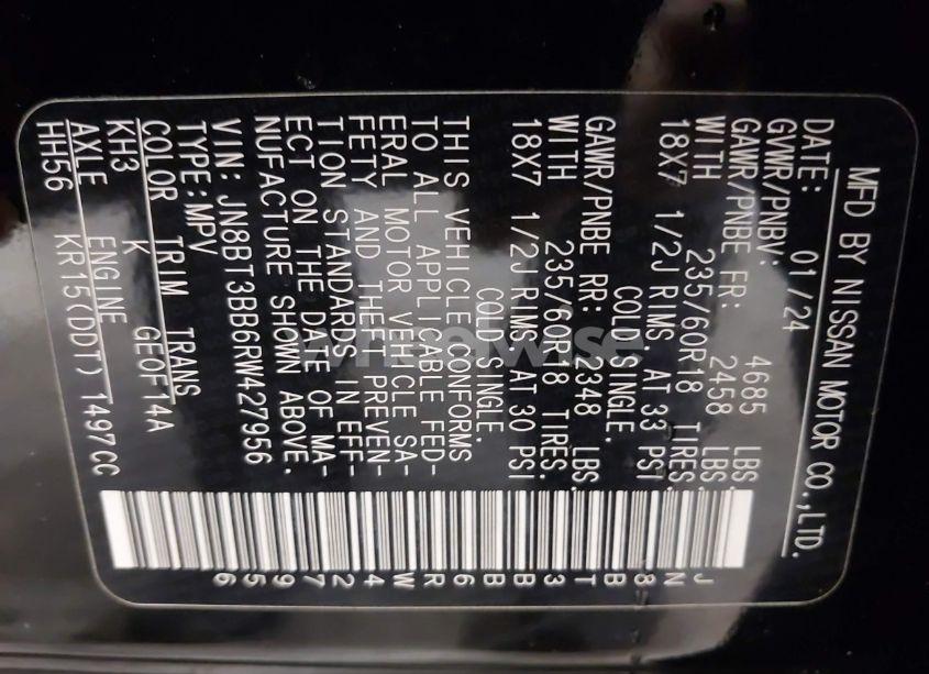 Photo 5 of 2024 Nissan Rogue SV INTELLIGENT AWD (VIN JN8BT3BB6RW427956)