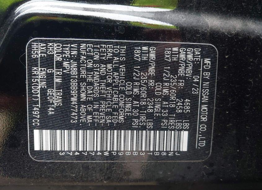 Photo 3 of 2023 Nissan Rogue SV INTELLIGENT AWD (VIN JN8BT3BB9PW477473)