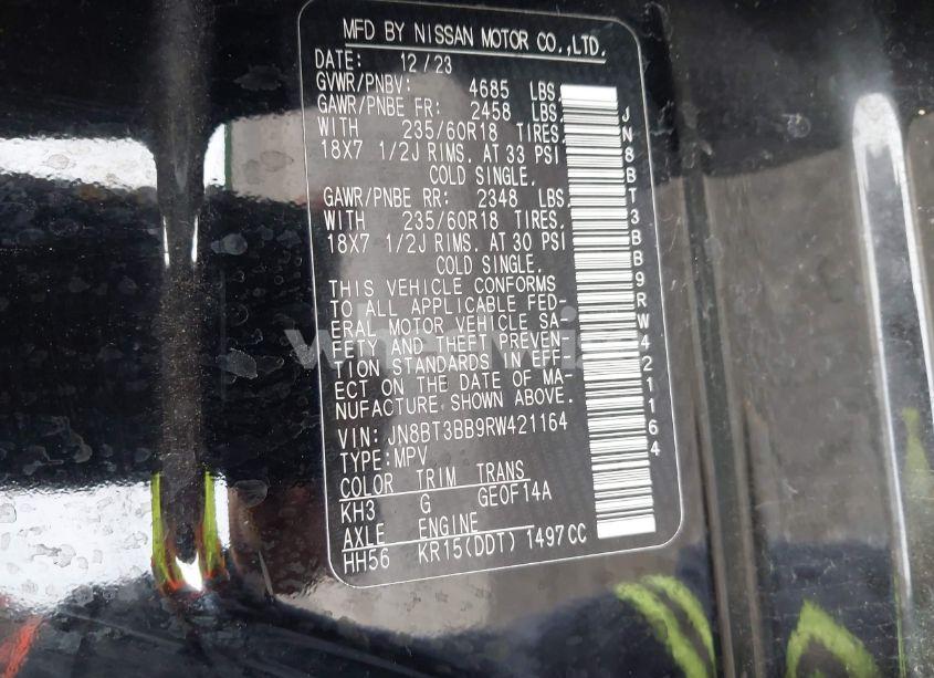 Photo 9 of 2024 Nissan Rogue SV INTELLIGENT AWD (VIN JN8BT3BB9RW421164)