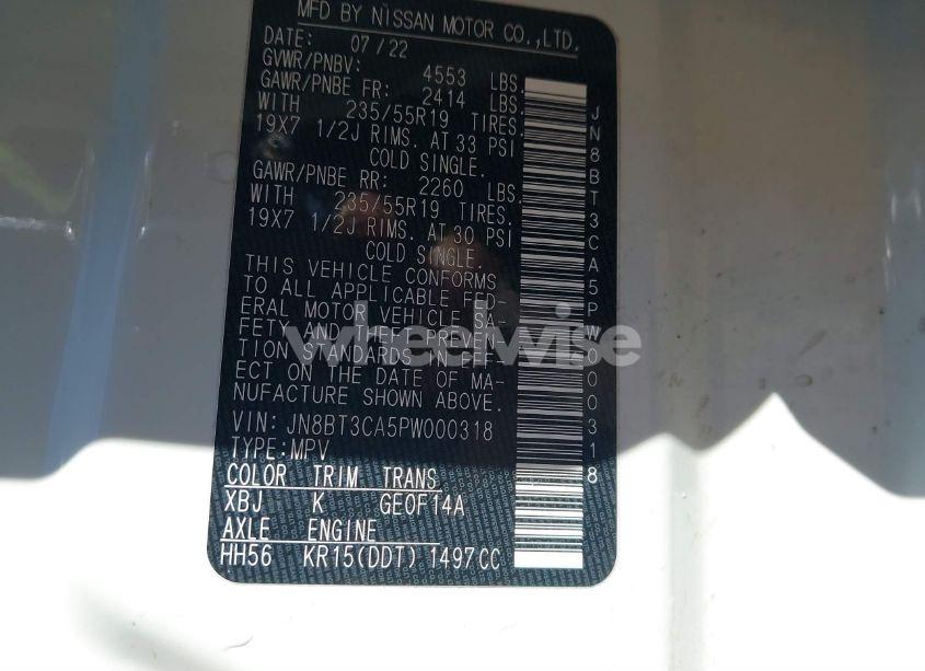 Photo 2 of 2023 Nissan Rogue SL FWD (VIN JN8BT3CA5PW000318)