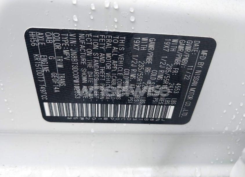 2023 Nissan Rogue PLATINUM FWD (VIN JN8BT3DC0PW102853) main photo