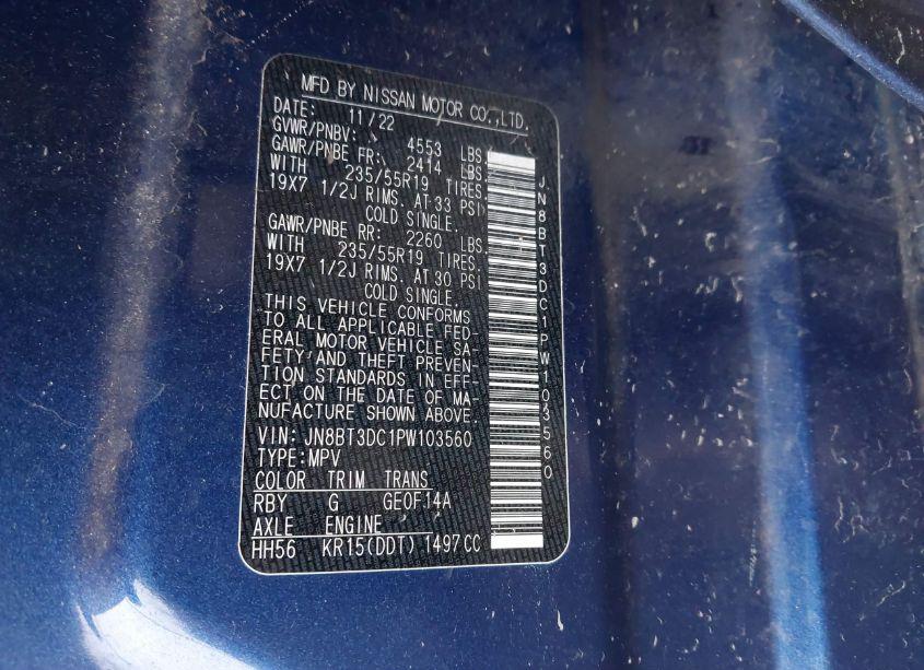 Photo 4 of 2023 Nissan Rogue PLATINUM FWD (VIN JN8BT3DC1PW103560)