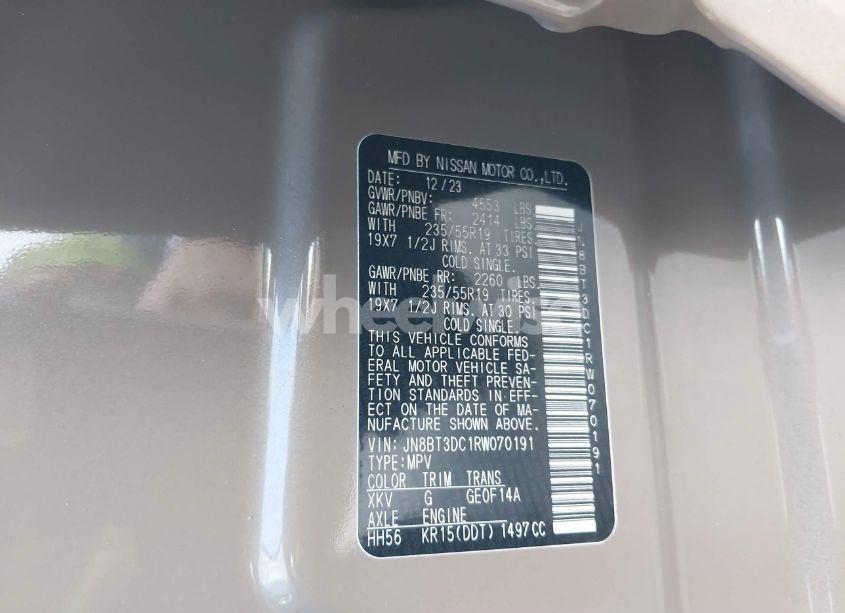 Photo 4 of 2024 Nissan Rogue PLATINUM FWD (VIN JN8BT3DC1RW070191)