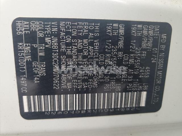 Photo 2 of 2024 NISSAN ROGUE PLATINUM N/A (VIN JN8BT3DC2RW070622)