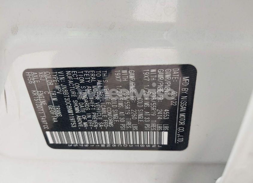 Photo 9 of 2022 Nissan Rogue PLATINUM FWD (VIN JN8BT3DC8NW119753)