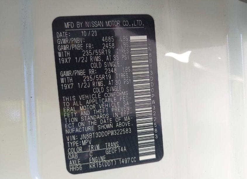 Photo 4 of 2023 Nissan Rogue PLATINUM INTELLIGENT AWD (VIN JN8BT3DD0PW322583)