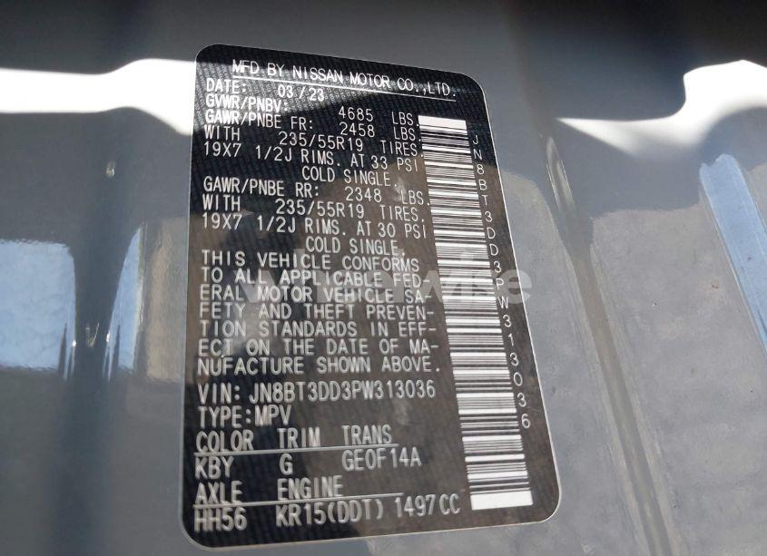 Photo 9 of 2023 Nissan Rogue PLATINUM INTELLIGENT AWD (VIN JN8BT3DD3PW313036)