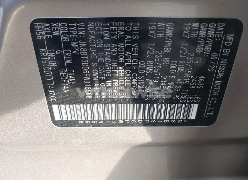 Photo 3 of 2023 Nissan Rogue PLATINUM INTELLIGENT AWD (VIN JN8BT3DD6PW318568)