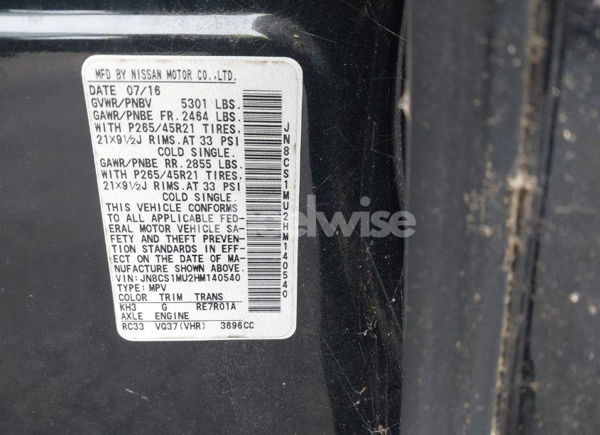 Photo 9 of 2017 Infiniti Qx70 (VIN JN8CS1MU2HM140540)