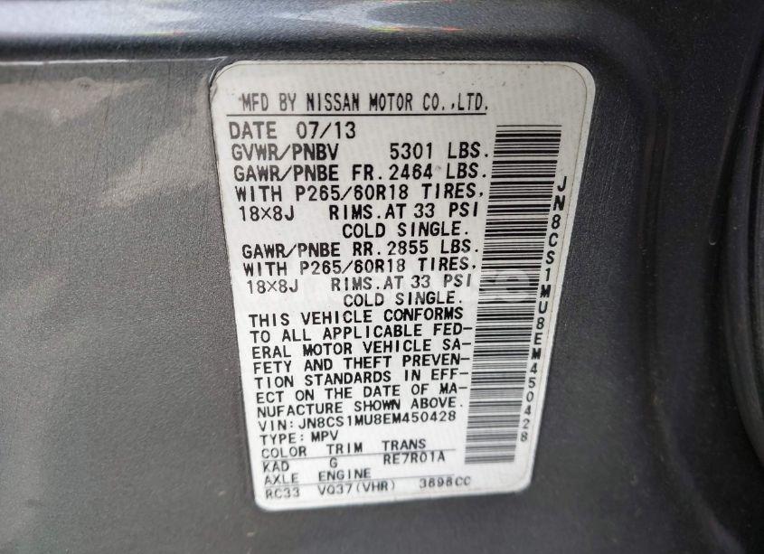 Photo 9 of 2014 Infiniti Qx70 N/A (VIN JN8CS1MU8EM450428)