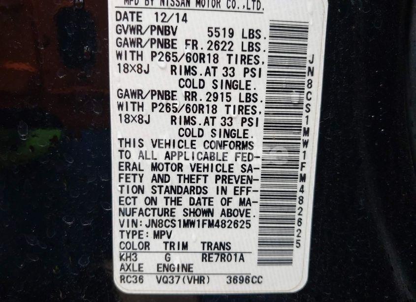 Photo 9 of 2015 Infiniti Qx70 N/A (VIN JN8CS1MW1FM482625)