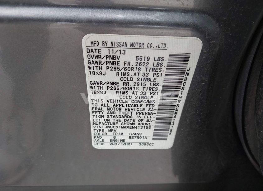 Photo 9 of 2014 Infiniti Qx70 N/A (VIN JN8CS1MWXEM413155)