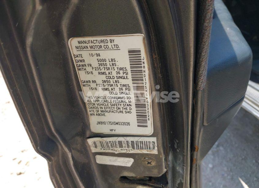 Photo 9 of 1995 Nissan Pathfinder XE/LE (VIN JN8HD17SXSW032026)