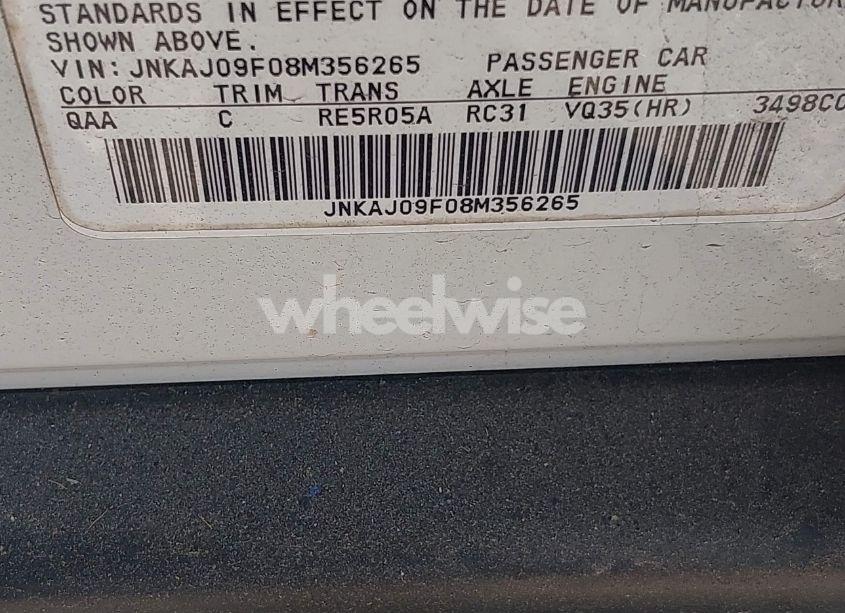 Photo 9 of 2008 Infiniti Ex35 JOURNEY (VIN JNKAJ09F08M356265)