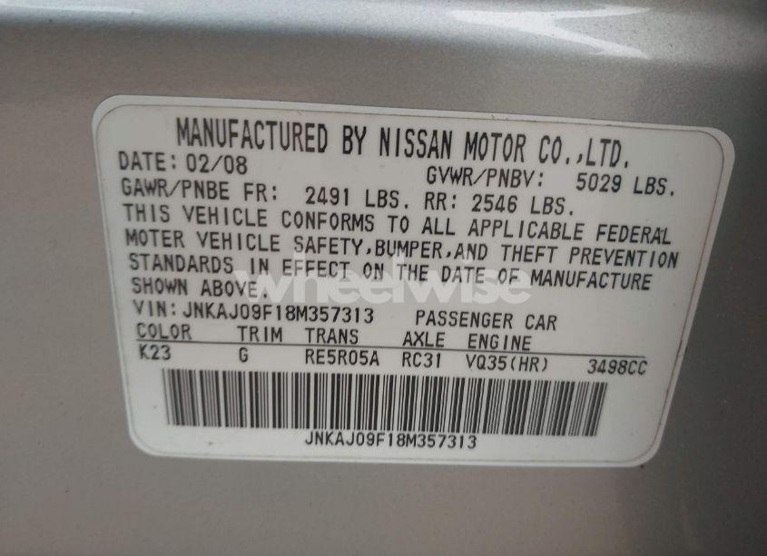 Photo 9 of 2008 Infiniti Ex35 JOURNEY (VIN JNKAJ09F18M357313)