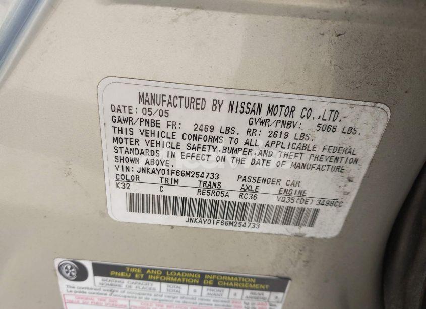 2006 Infiniti M35x (VIN JNKAY01F66M254733) main photo