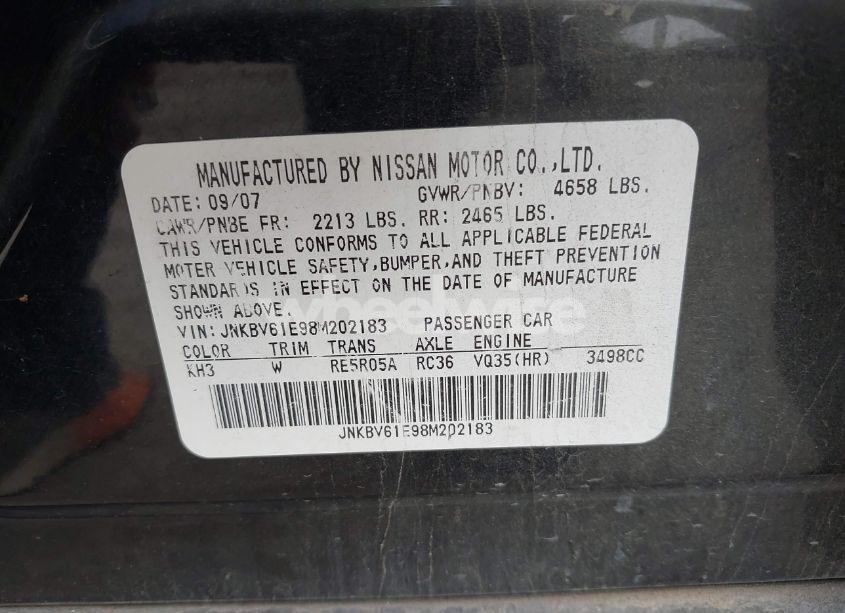 Photo 9 of 2008 Infiniti G35 JOURNEY (VIN JNKBV61E98M202183)