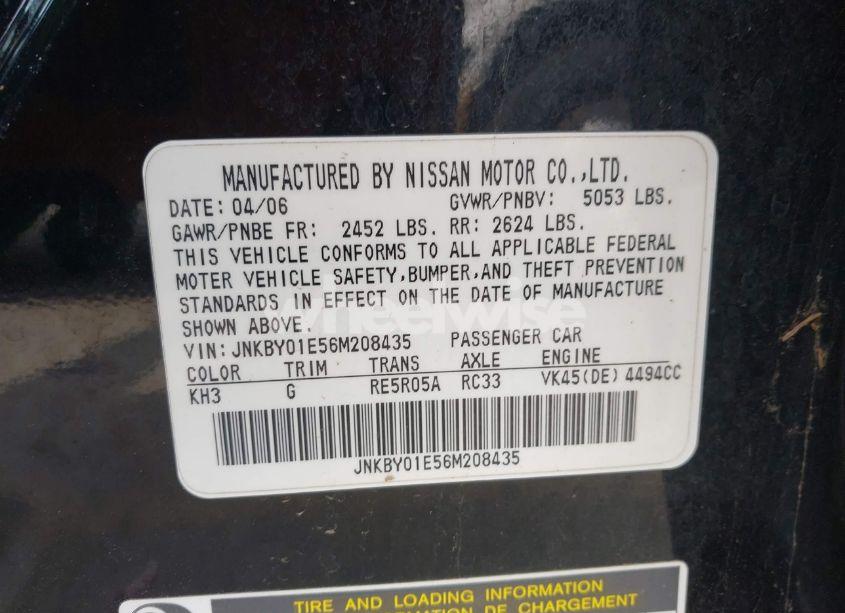 Photo 9 of 2006 Infiniti M45 SPORT (VIN JNKBY01E56M208435)