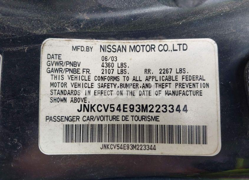 Photo 9 of 2003 Infiniti G35 BASE W/LEATHER (VIN JNKCV54E93M223344)