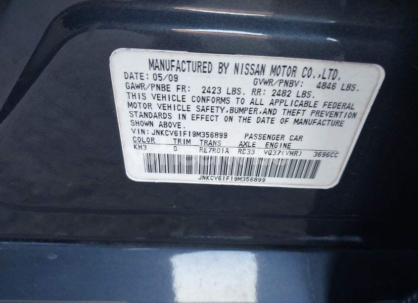 Photo 9 of 2009 Infiniti G37x (VIN JNKCV61F19M356899)