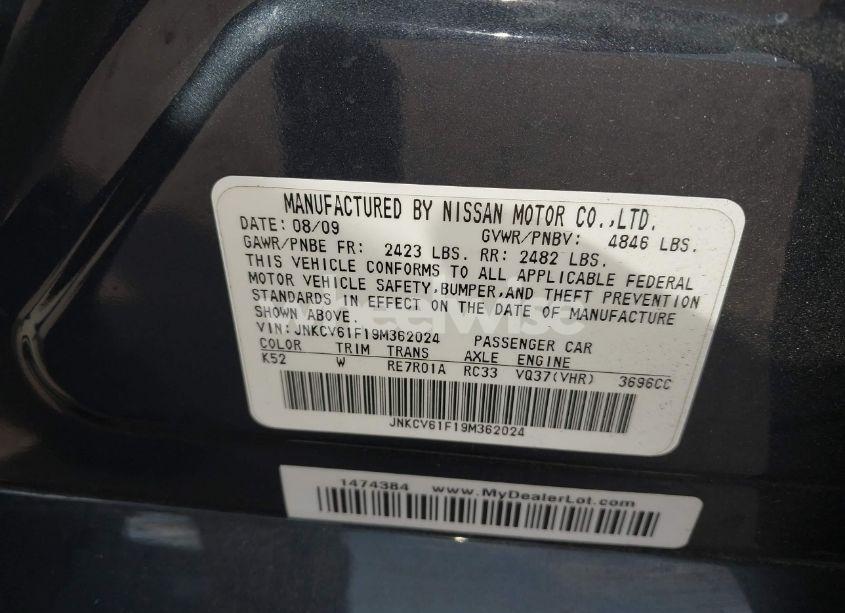 Photo 9 of 2009 Infiniti G37x (VIN JNKCV61F19M362024)