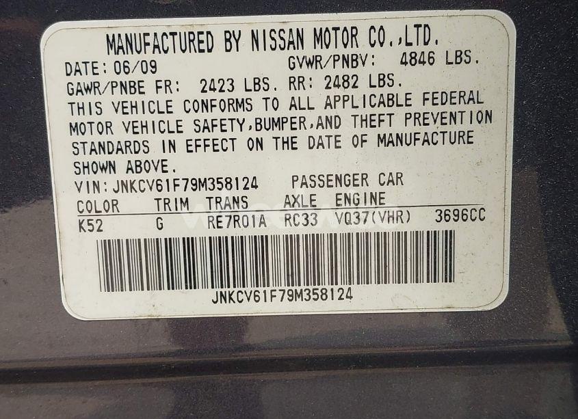 Photo 9 of 2009 Infiniti G37x (VIN JNKCV61F79M358124)